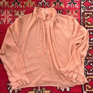 NWT Anthropologie Crepe High Neck Blouse